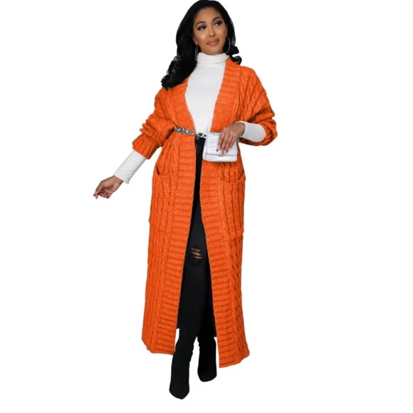 Orange Chunky long sweater - Picture 3 of 4